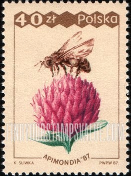 FindYourStampsValue: Bee collecting pollen