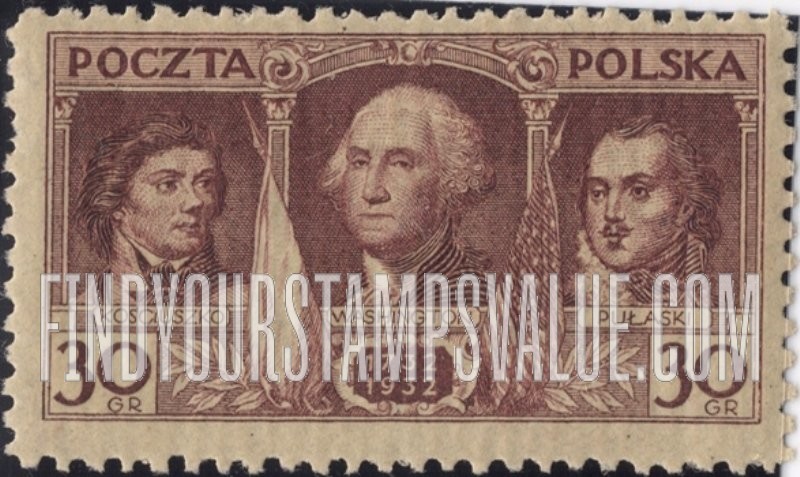 FindYourStampsValue: Kosciuszko, Washington, Pulaski