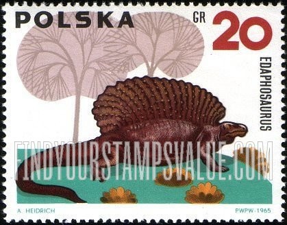 FindYourStampsValue: Dinosaurs: Edaphosaurus
