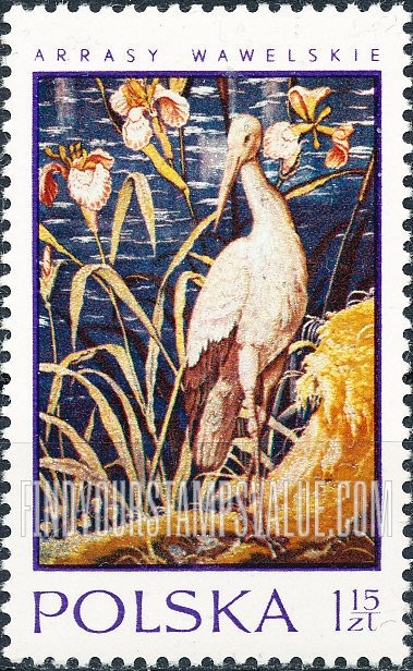 FindYourStampsValue: 16th Centennial Tapestries in Wawel Castle: Stork