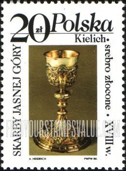 FindYourStampsValue: Jasna Gora Monastery Collection: Gilded chalice, 18th centennial