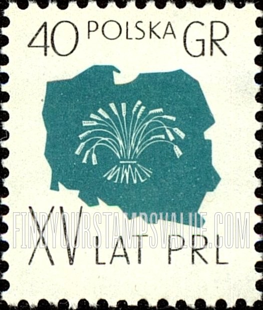 FindYourStampsValue: Map of Poland and Symbol of Agriculture