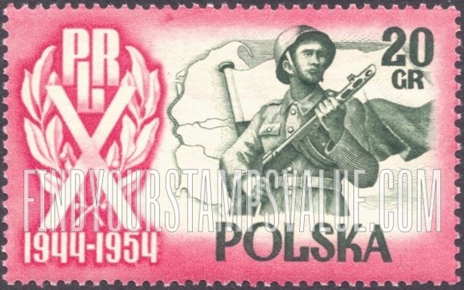 FindYourStampsValue: Soldier, flag and map