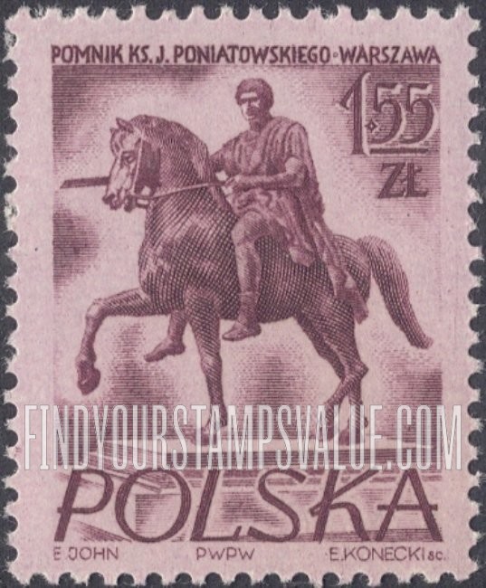 FindYourStampsValue: Warsaw Monuments: Prince Joseph Poniatowski