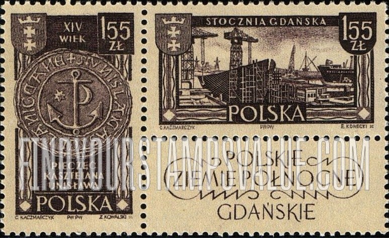 FindYourStampsValue: Seal of Unislaw and Shipyard, Gdansk
