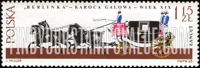 FindYourStampsValue: Horse-drawn carriages, Lancut Museum: Berlinka