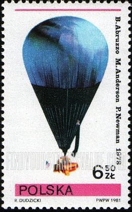 FindYourStampsValue: Gordon Bennett Cup (Balloons): B. Abruzzo, M. Anderson, L. Newman, 1978