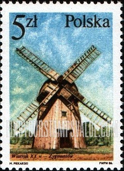FindYourStampsValue: 17th-20th Centennial Architecture: Windmill, Zygmuntow, vertical