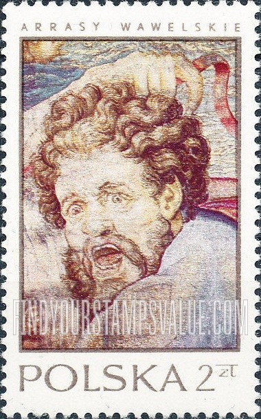 FindYourStampsValue: 16th Centennial Tapestries in Wawel Castle: Man’s head