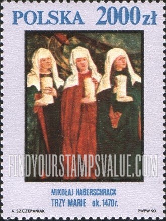 FindYourStampsValue: Art Treasures of the National Gallery, Warsaw: The Three Marys by Haberschrack
