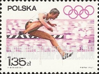 FindYourStampsValue: Sports and Olympic Rings: Hurdler