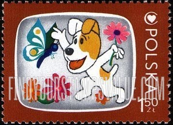 FindYourStampsValue: Cartoon Characters and Children’s Health Center Emblem: Reksio, the dog