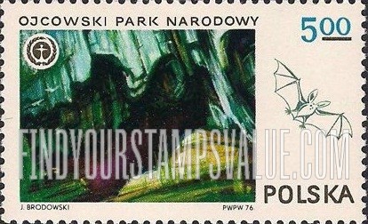 FindYourStampsValue: National Parks: Ojcowski Park and bat
