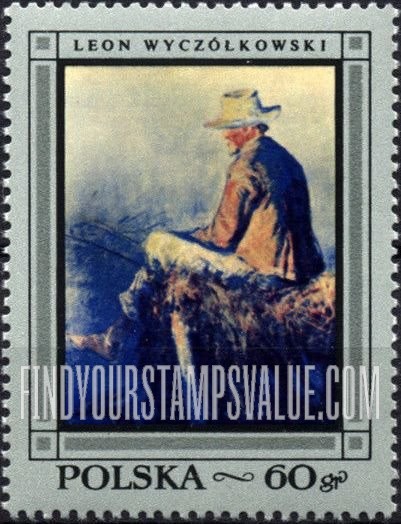 FindYourStampsValue: Polish Paintings: Fisherman, by LeonWyczolkowski