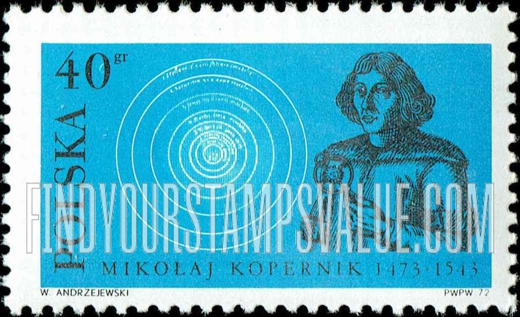 FindYourStampsValue: Portraits of Copernicus: Copernicus, by Jacob van Meurs, 1654, Heliocentric System