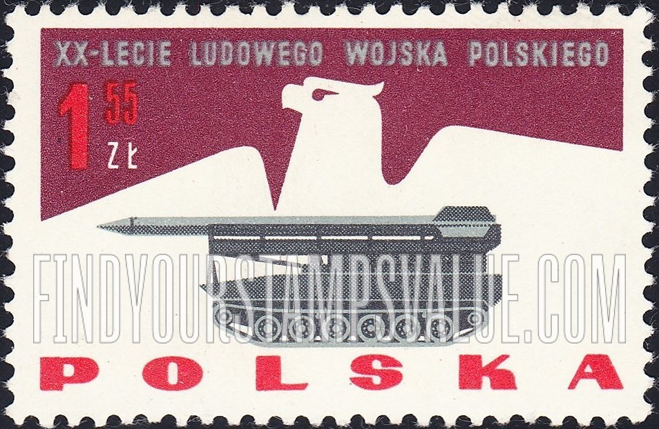 FindYourStampsValue: Eagle and Selfpropelled rocket launcher