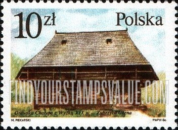 FindYourStampsValue: 17th-20th Centennial Architecture: Oravian cottage, Zubrzyca Gorna