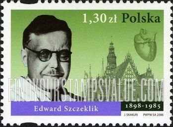 FindYourStampsValue: Polish Society of Internal Medicine, Centennial: Edward Szczeklik (1898-1985)