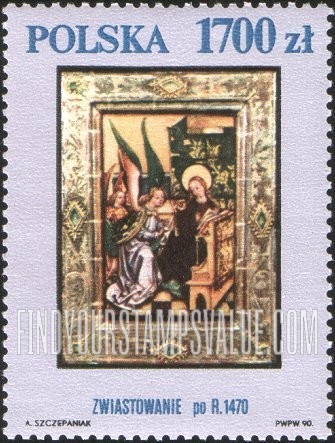 FindYourStampsValue: Art Treasures of the National Gallery, Warsaw: The Annunciation