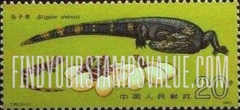FindYourStampsValue: Chinese Alligator:Female, hatching eggs - 扬子鳄:雌性,孵化蛋
