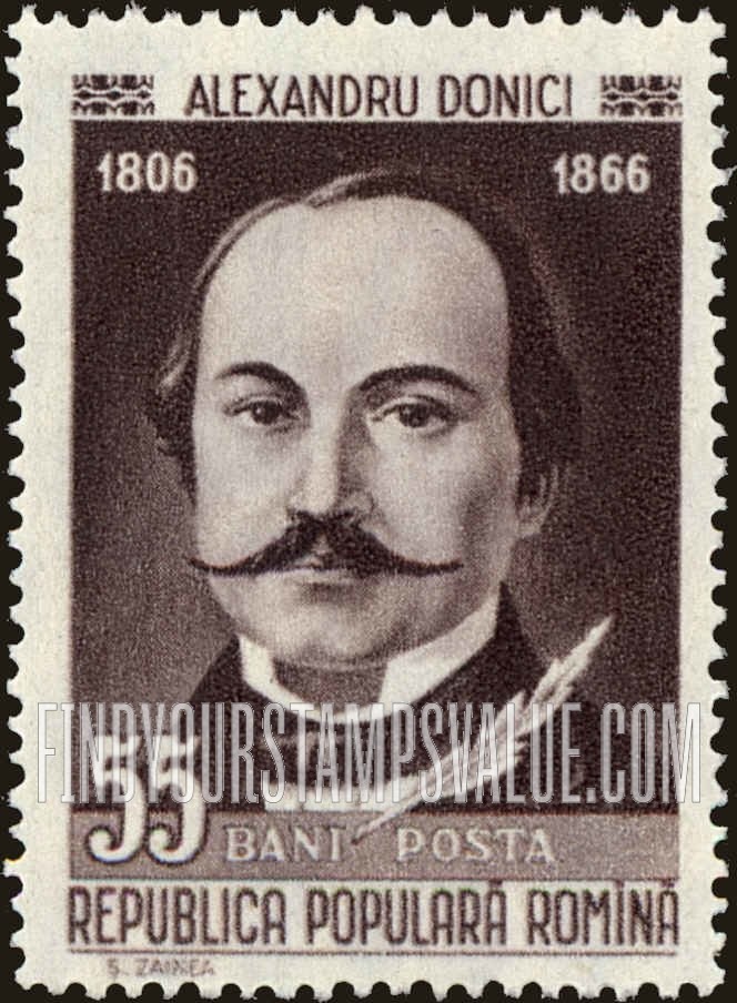 FindYourStampsValue: Alexandru Donici: Romanian Writers Type of 1958