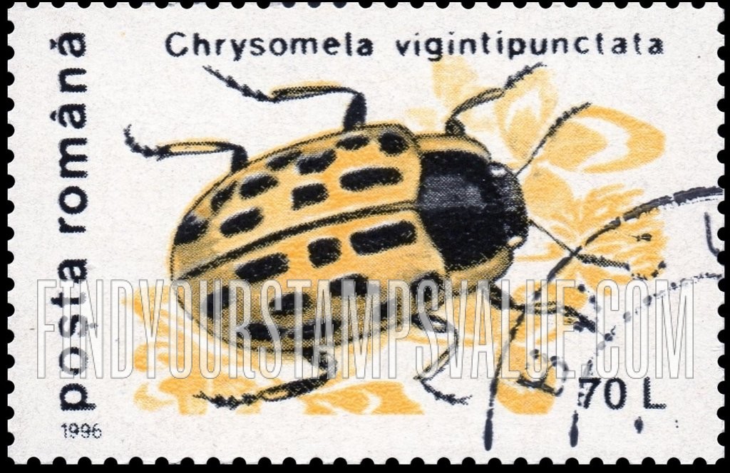 FindYourStampsValue: Insects: Chrysomela vigintipunctata