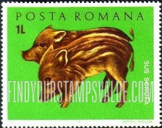 FindYourStampsValue: Young Animals: Wild pigs