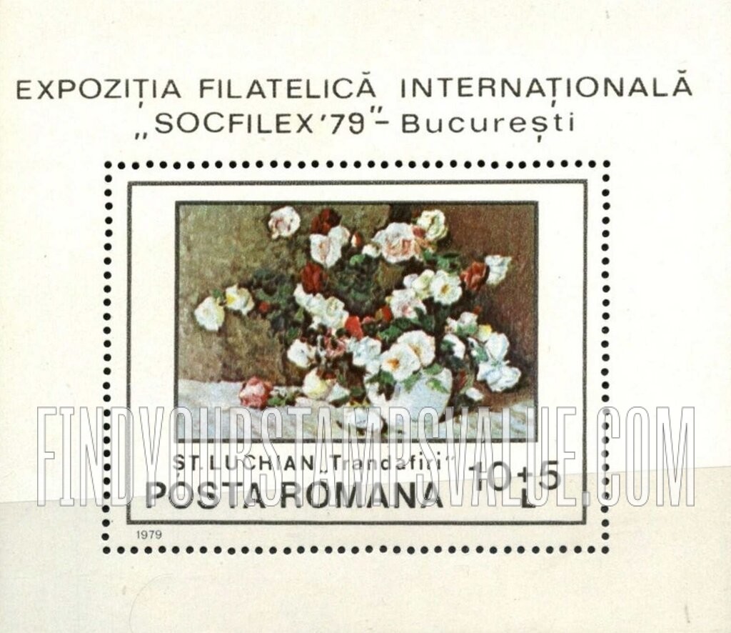 FindYourStampsValue: SEMI-POSTAL STAMPS - Flower Paintings by Luchian: Roses