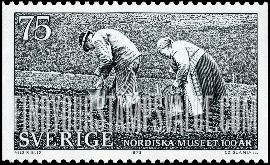 FindYourStampsValue: Farm couple planting potatoes