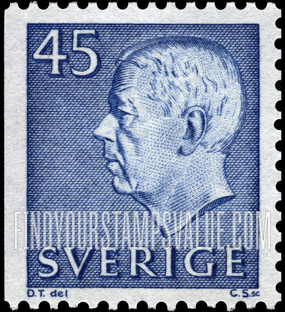 FindYourStampsValue: Gustaf VI Adolf (Letters, numerals in white)