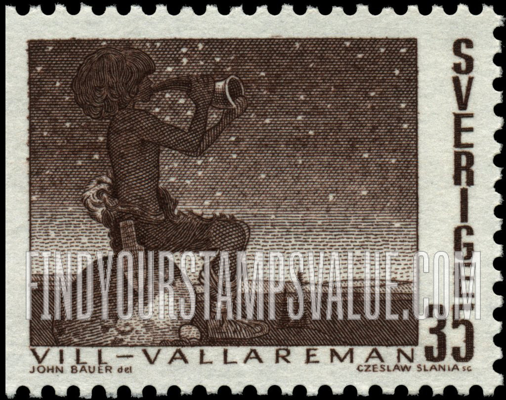 FindYourStampsValue: Vill-Vallareman (boy blowing horn)