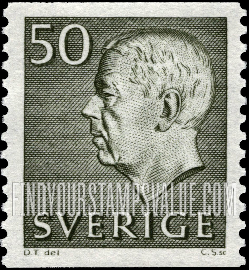 FindYourStampsValue: Gustaf VI Adolf (Letters, numerals in white)