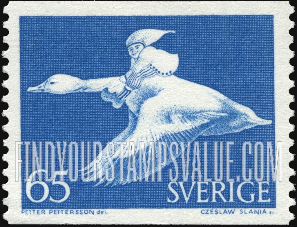FindYourStampsValue: Nils Holgersson Riding Wild Goose