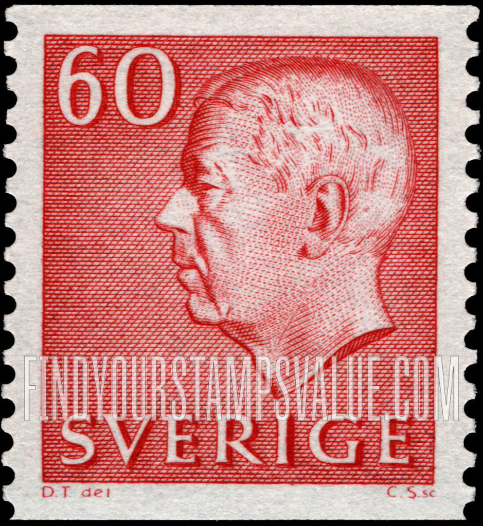 FindYourStampsValue: Gustaf VI Adolf (Letters, numerals in white)
