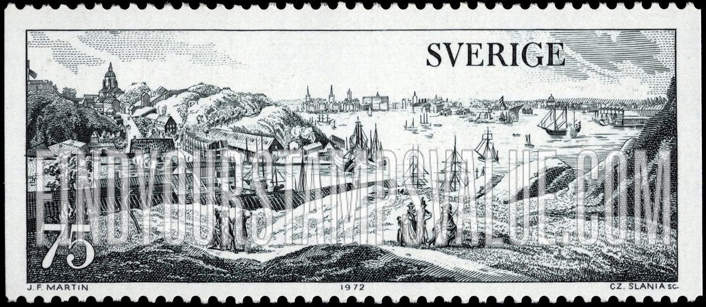 FindYourStampsValue: Stockholm from the South, by Johan Fredrik Martin