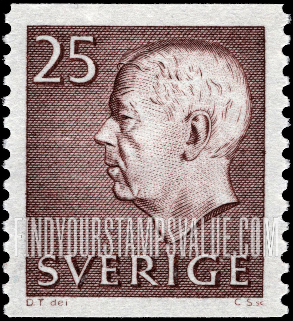 FindYourStampsValue: Gustaf VI Adolf (Letters, numerals in white)