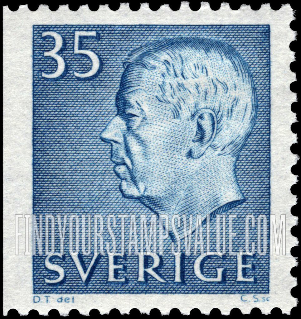 FindYourStampsValue: Gustaf VI Adolf (Letters, numerals in white)