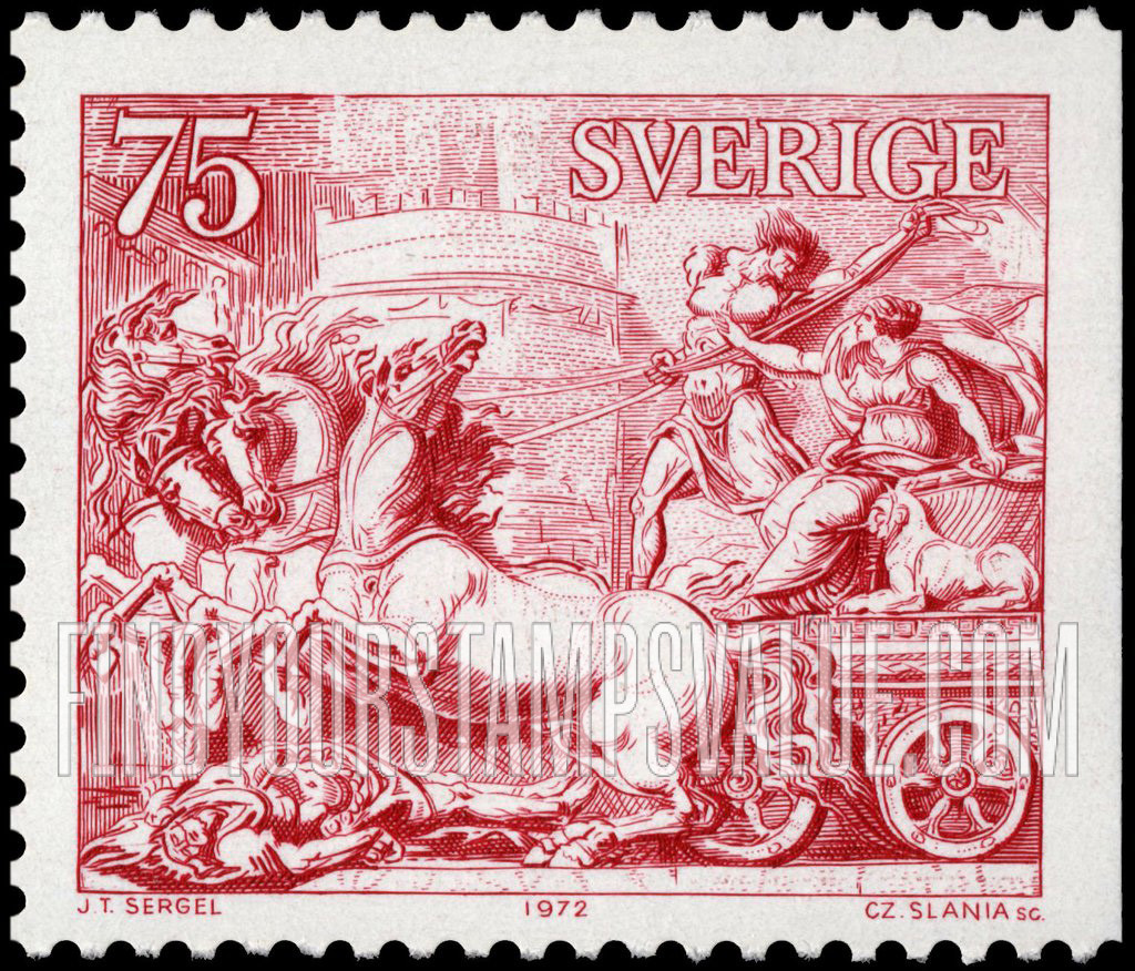 FindYourStampsValue: Quadriga, by Johan Tobias von Sergel