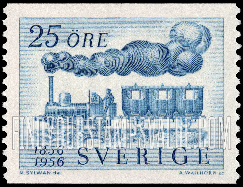 FindYourStampsValue: First Swedish locomotive and passenger car
