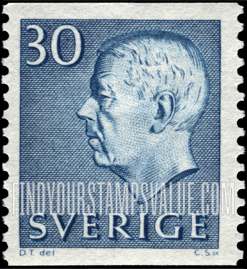 FindYourStampsValue: Gustaf VI Adolf (Letters, numerals in white)