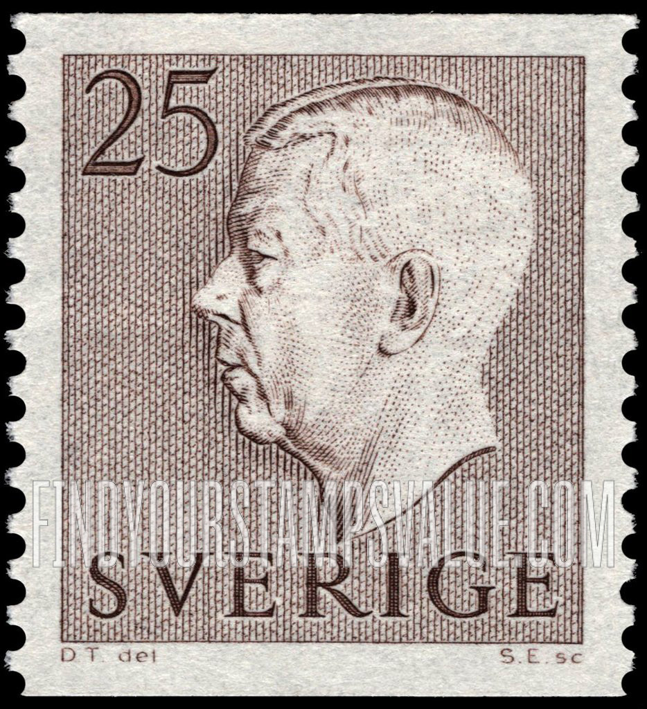 FindYourStampsValue: Gustaf VI Adolf (Letters in color)