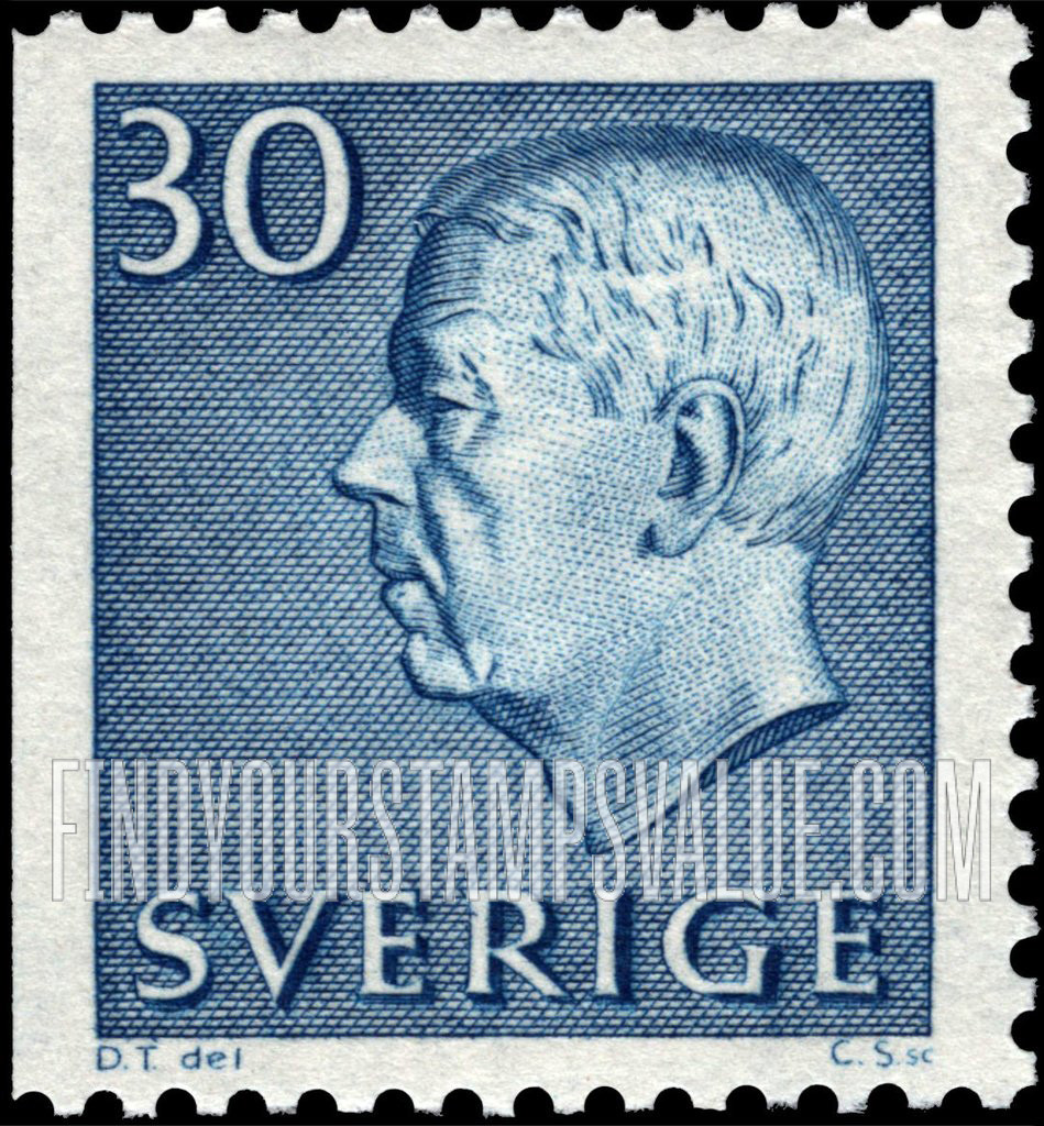 FindYourStampsValue: Gustaf VI Adolf (Letters, numerals in white)