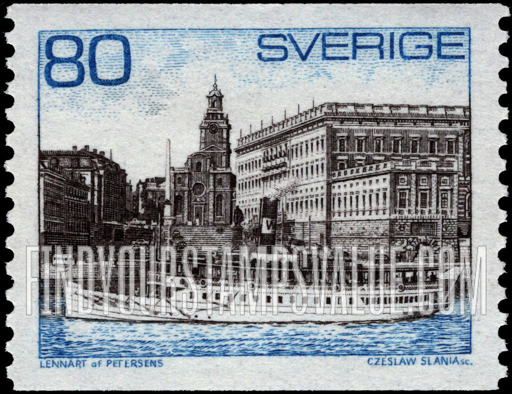 FindYourStampsValue: Steamer Storskar and Royal Palace, Stockholm