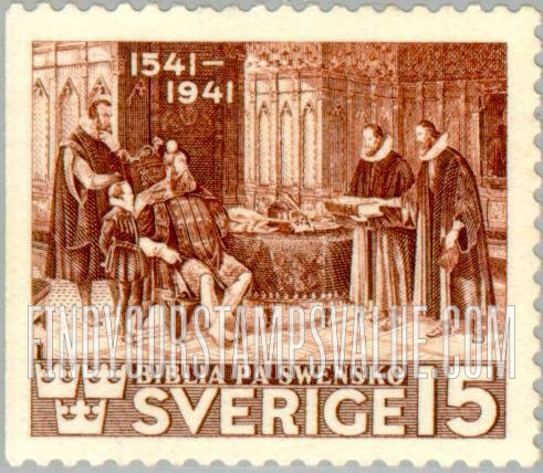 FindYourStampsValue: Reformers Presenting Bible to Gustavus Vasa