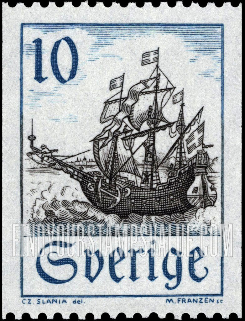 FindYourStampsValue: Merchant vessel in Oresund, 1661