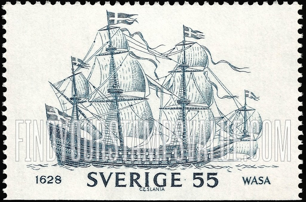 FindYourStampsValue: Warship Wasa, 1628
