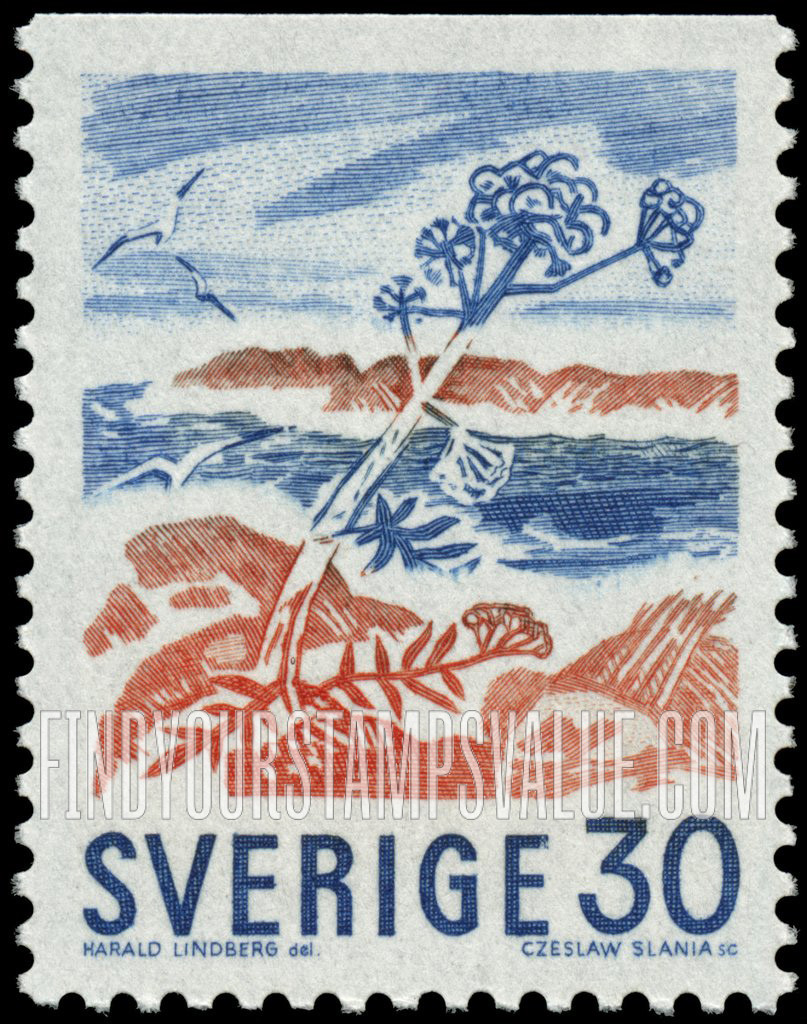 FindYourStampsValue: Rocky Isles in Bloom, by Harald Lindberg