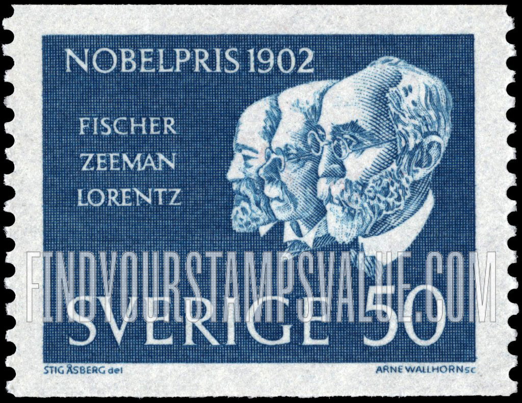 FindYourStampsValue: Hermann Emil Fischer, Pieter Zeeman and Hendrik Antoon Lorentz
