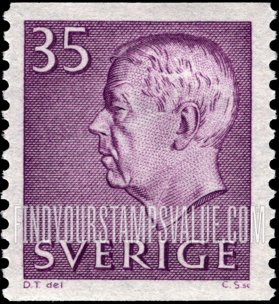 FindYourStampsValue: Gustaf VI Adolf (Letters, numerals in white)
