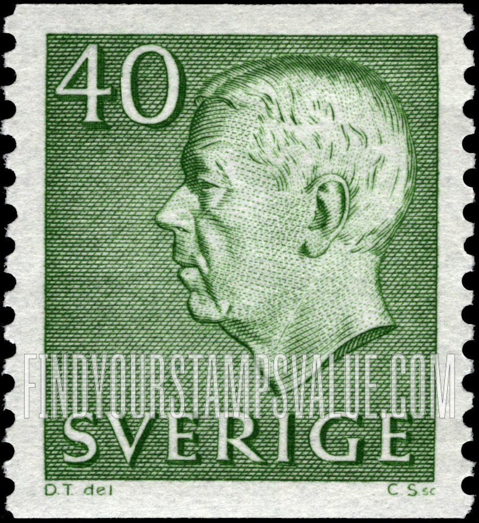 FindYourStampsValue: Gustaf VI Adolf (Letters, numerals in white)
